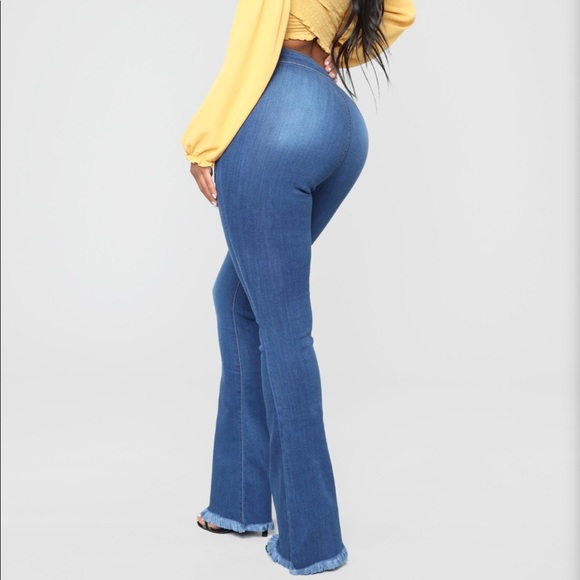 New With Tag High Rise Fray Hem Blue Jeans- Size 7 - Picture 6 of 6